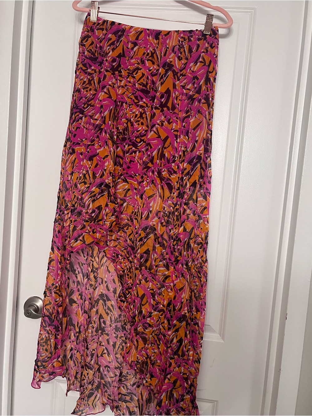 Patrizia Pepe Pink and Orange Floral Maxi Skirt - Picture 7 of 8